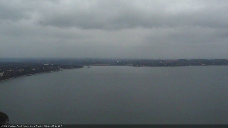 Lake Travis webcam, January 2, 2018 1:20 PM CT