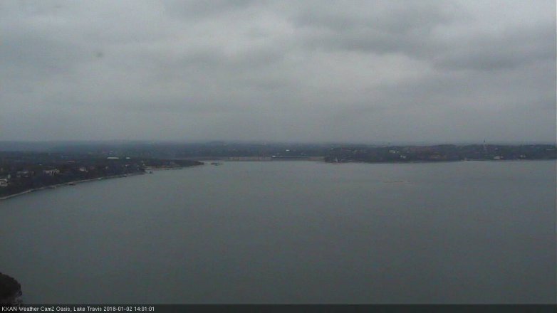 Lake Travis webcam, January 2, 2018 1:25 PM CT