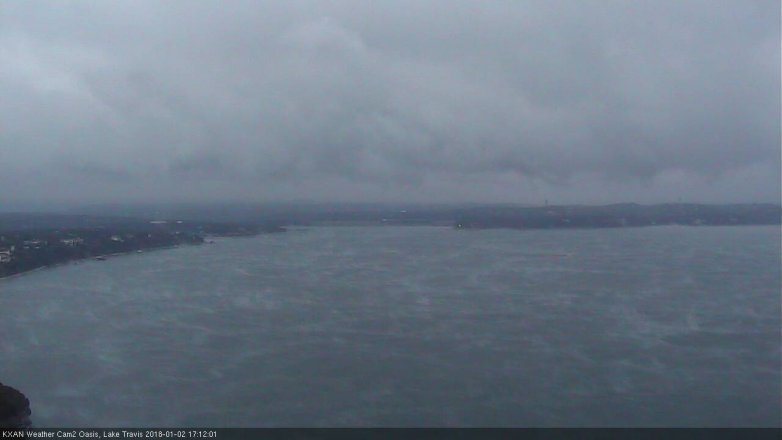 Lake Travis webcam, January 2, 2018 4:35 PM CT