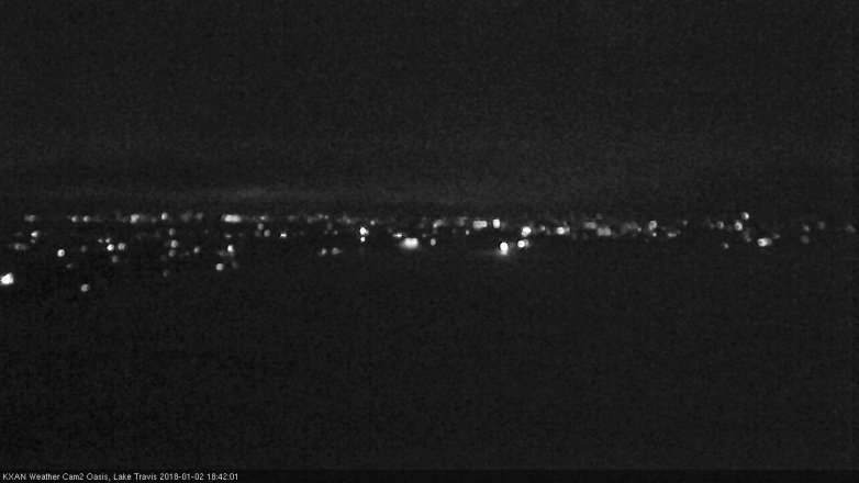 Lake Travis webcam, January 2, 2018 5:55 PM CT