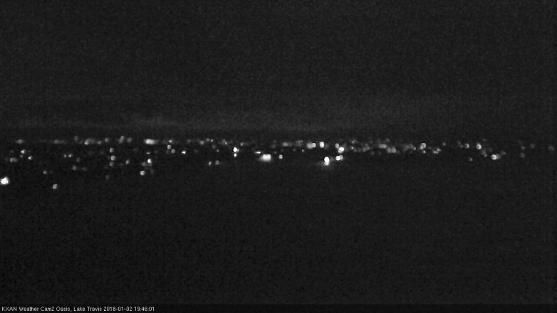 Lake Travis webcam, January 2, 2018 7:05 PM CT