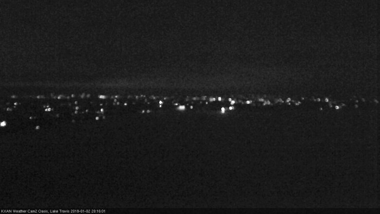 Lake Travis webcam, January 2, 2018 7:30 PM CT
