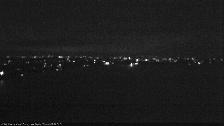 Lake Travis webcam, January 2, 2018 7:55 PM CT