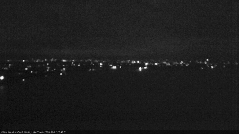 Lake Travis webcam, January 2, 2018 8:05 PM CT