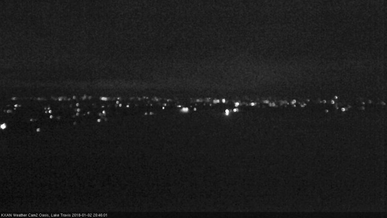 Lake Travis webcam, January 2, 2018 8:15 PM CT