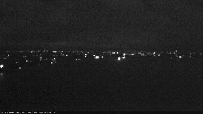 Lake Travis webcam, January 2, 2018 8:25 PM CT