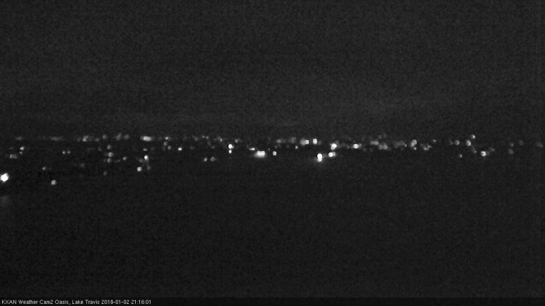 Lake Travis webcam, January 2, 2018 8:35 PM CT