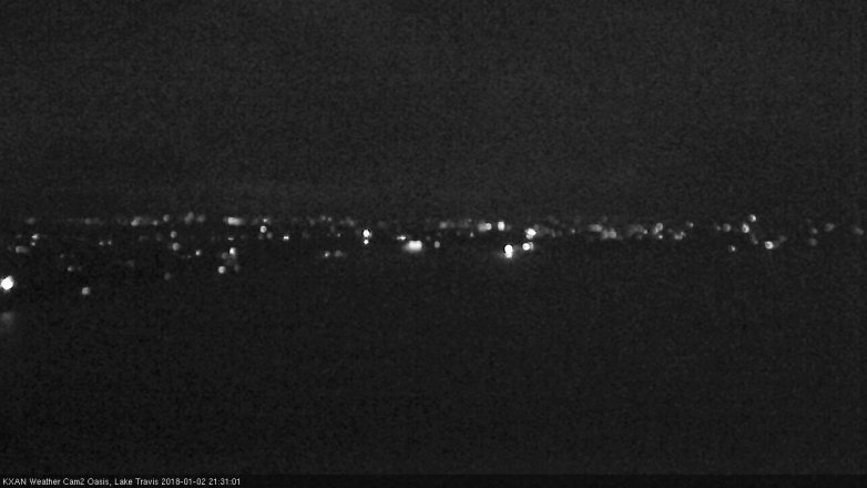 Lake Travis webcam, January 2, 2018 8:50 PM CT