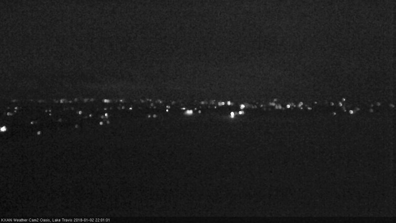 Lake Travis webcam, January 2, 2018 9:05 PM CT
