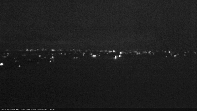 Lake Travis webcam, January 2, 2018 9:35 PM CT
