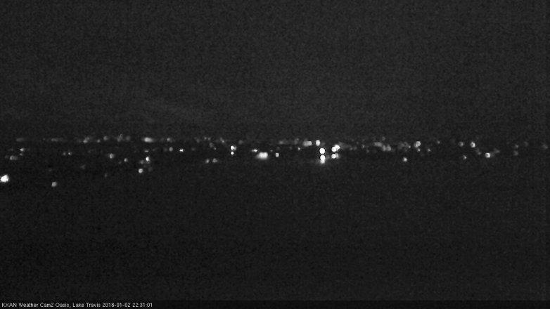 Lake Travis webcam, January 2, 2018 9:45 PM CT