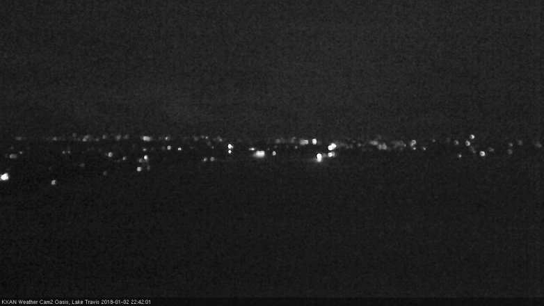 Lake Travis webcam, January 2, 2018 9:50 PM CT