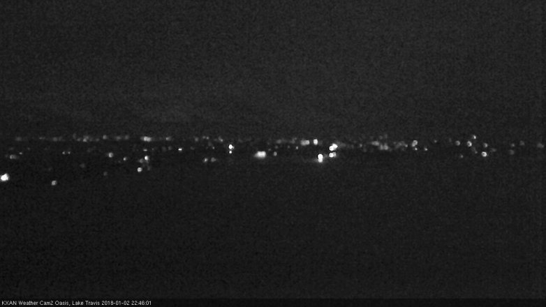 Lake Travis webcam, January 2, 2018 10:05 PM CT