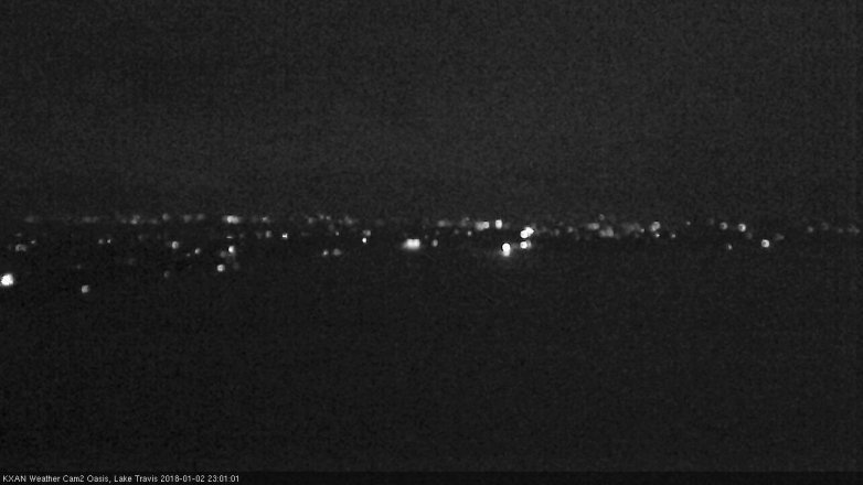 Lake Travis webcam, January 2, 2018 10:15 PM CT
