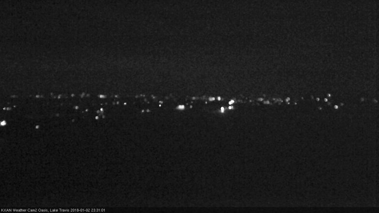 Lake Travis webcam, January 2, 2018 10:55 PM CT