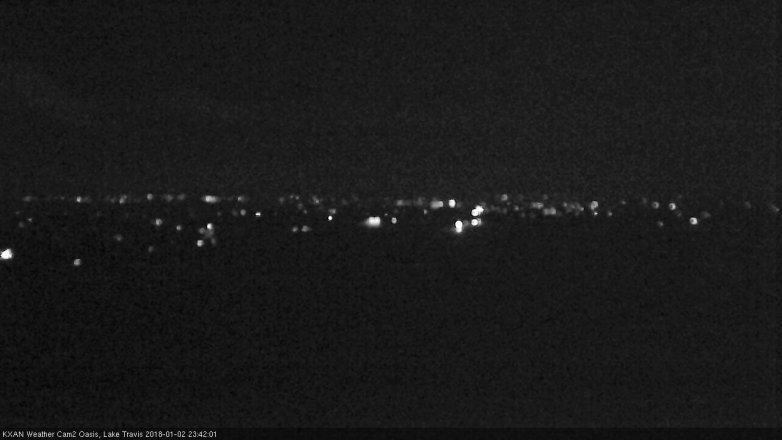 Lake Travis webcam, January 2, 2018 11:00 PM CT