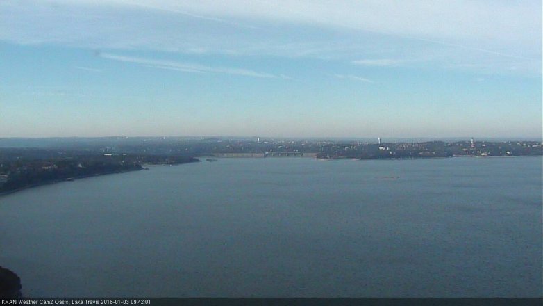 Lake Travis webcam, January 3, 2018 9:00 AM CT
