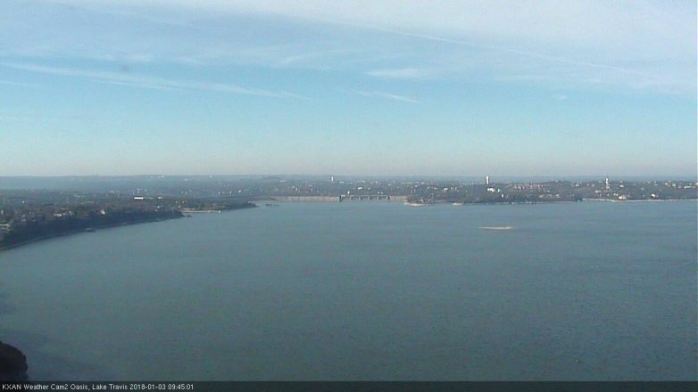 Lake Travis webcam, January 3, 2018 9:10 AM CT