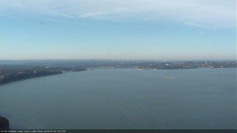 Lake Travis webcam, January 3, 2018 9:15 AM CT