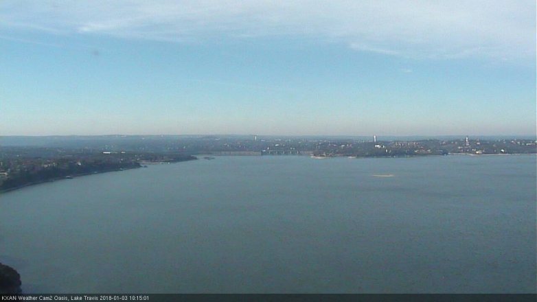 Lake Travis webcam, January 3, 2018 9:45 AM CT