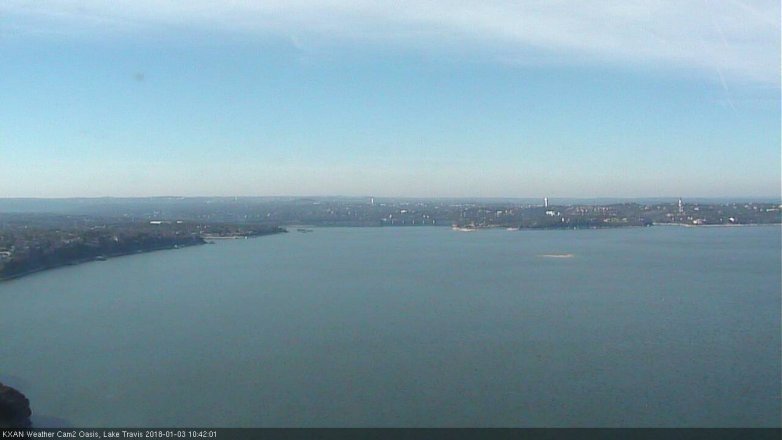 Lake Travis webcam, January 3, 2018 9:55 AM CT