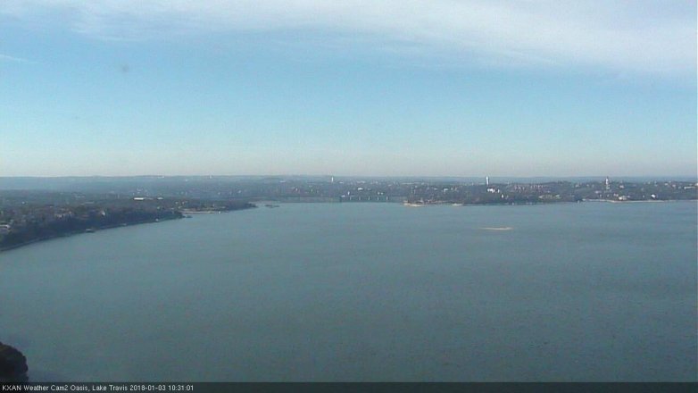Lake Travis webcam, January 3, 2018 10:00 AM CT