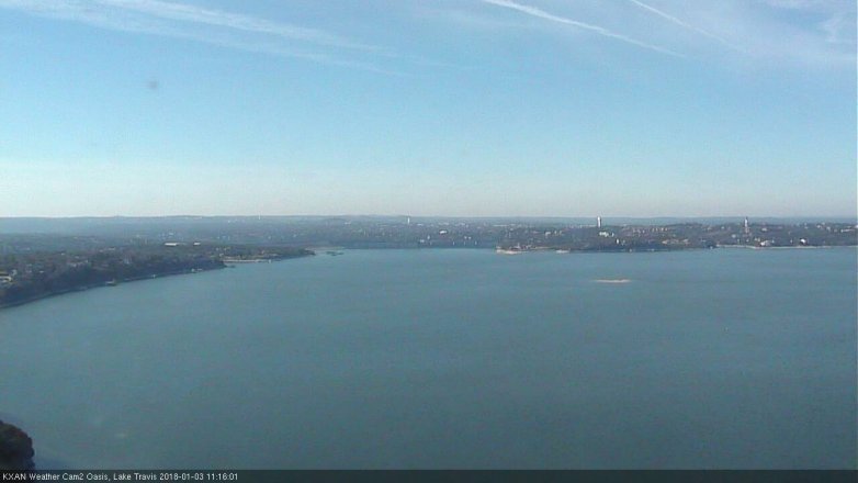 Lake Travis webcam, January 3, 2018 10:35 AM CT