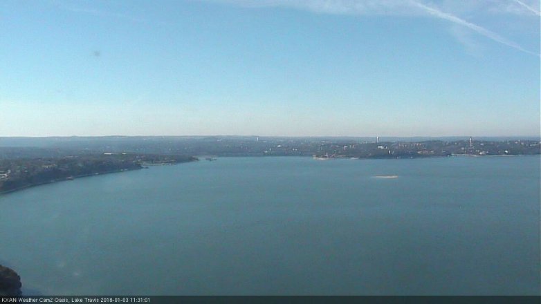 Lake Travis webcam, January 3, 2018 10:40 AM CT