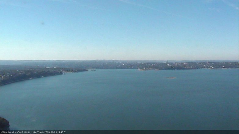 Lake Travis webcam, January 3, 2018 10:50 AM CT