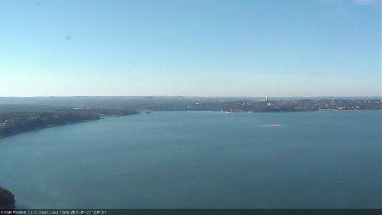 Lake Travis webcam, January 3, 2018 11:20 AM CT