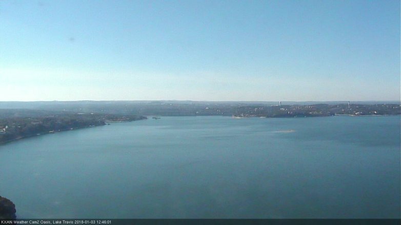 Lake Travis webcam, January 3, 2018 12:00 PM CT