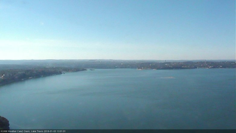 Lake Travis webcam, January 3, 2018 12:20 PM CT