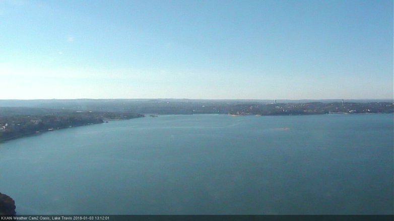 Lake Travis webcam, January 3, 2018 12:25 PM CT