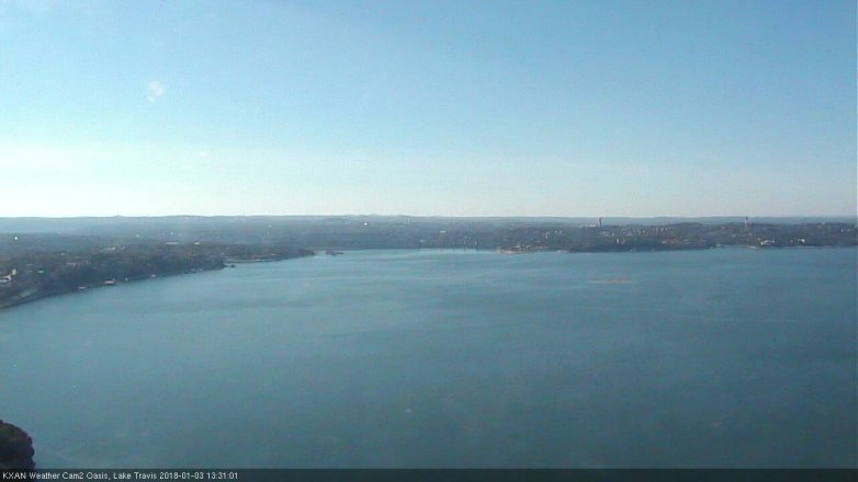 Lake Travis webcam, January 3, 2018 12:40 PM CT