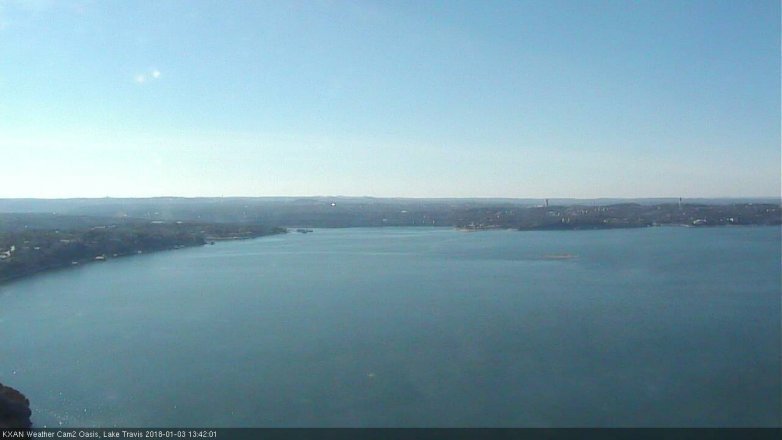 Lake Travis webcam, January 3, 2018 12:50 PM CT