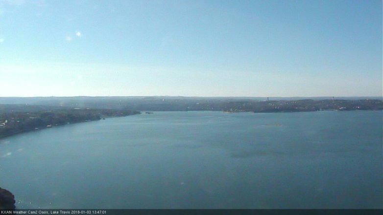 Lake Travis webcam, January 3, 2018 1:15 PM CT