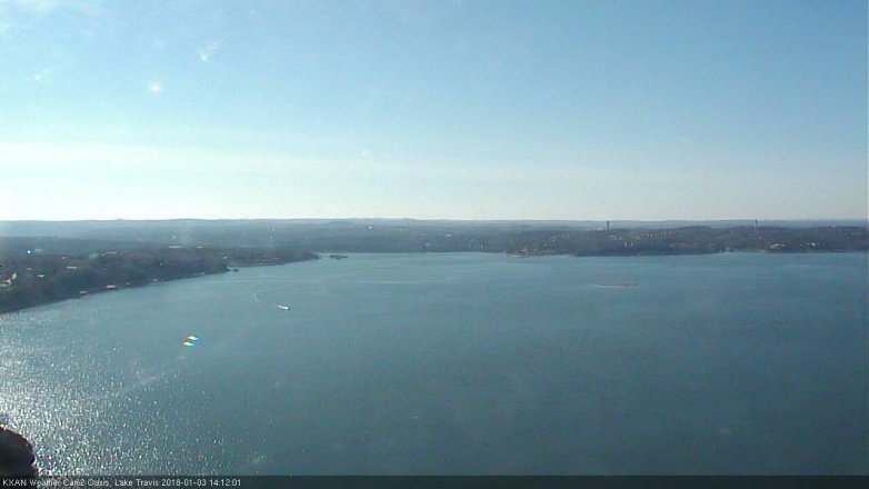 Lake Travis webcam, January 3, 2018 1:20 PM CT