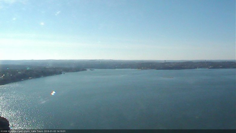 Lake Travis webcam, January 3, 2018 1:25 PM CT