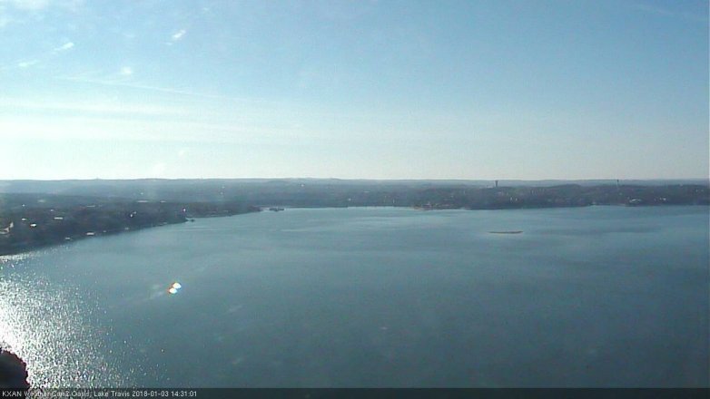Lake Travis webcam, January 3, 2018 1:35 PM CT
