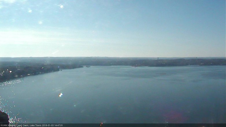 Lake Travis webcam, January 3, 2018 1:50 PM CT