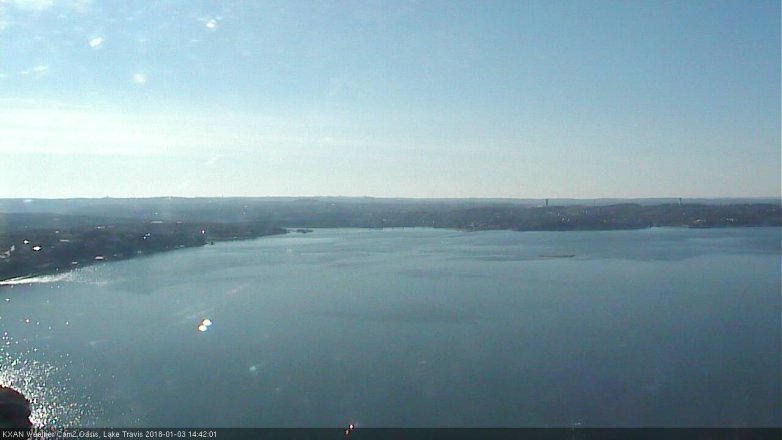 Lake Travis webcam, January 3, 2018 2:00 PM CT