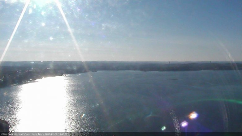 Lake Travis webcam, January 3, 2018 2:55 PM CT