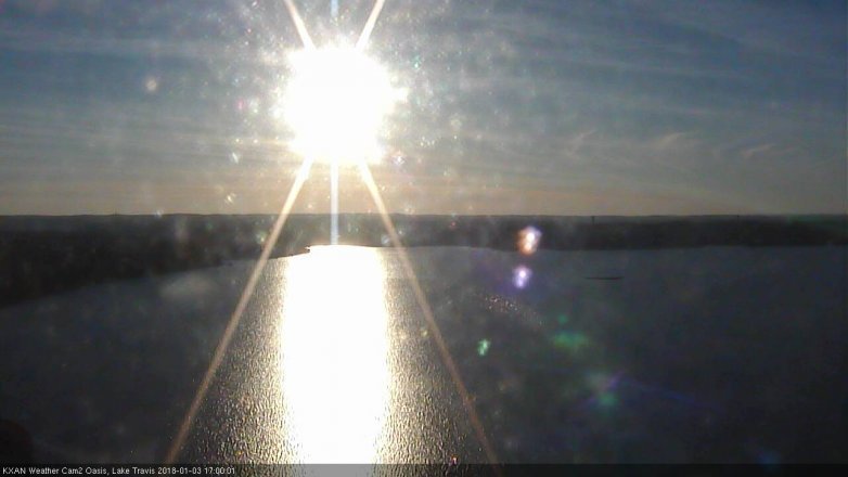 Lake Travis webcam, January 3, 2018 4:30 PM CT