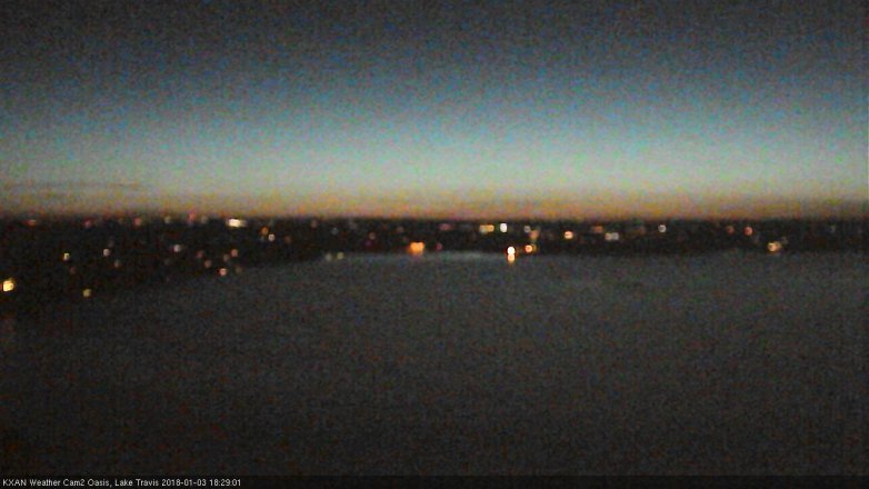 Lake Travis webcam, January 3, 2018 5:45 PM CT