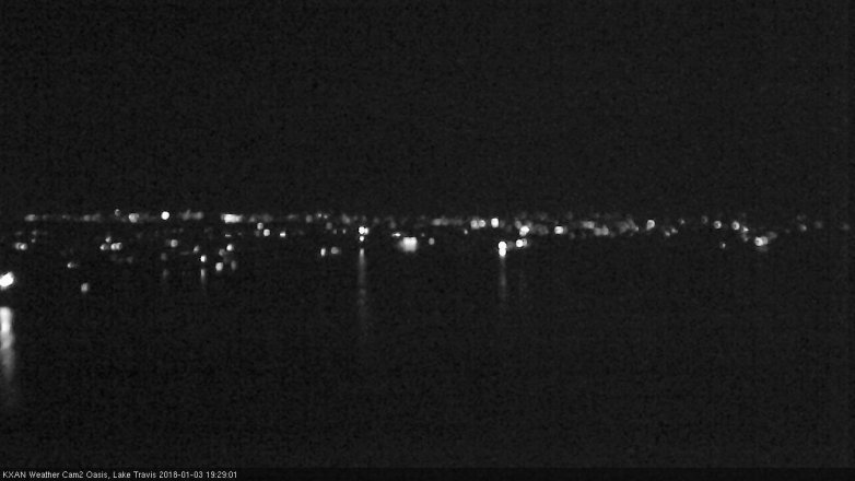 Lake Travis webcam, January 3, 2018 7:00 PM CT