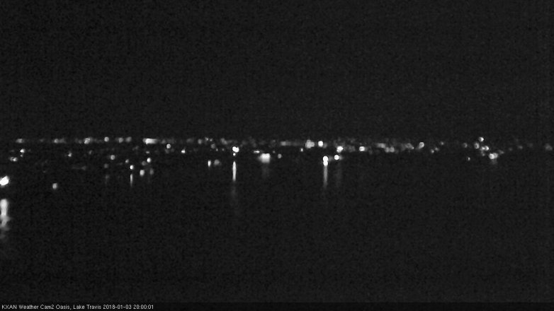 Lake Travis webcam, January 3, 2018 7:25 PM CT