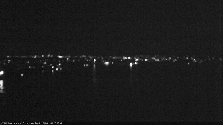Lake Travis webcam, January 3, 2018 7:55 PM CT