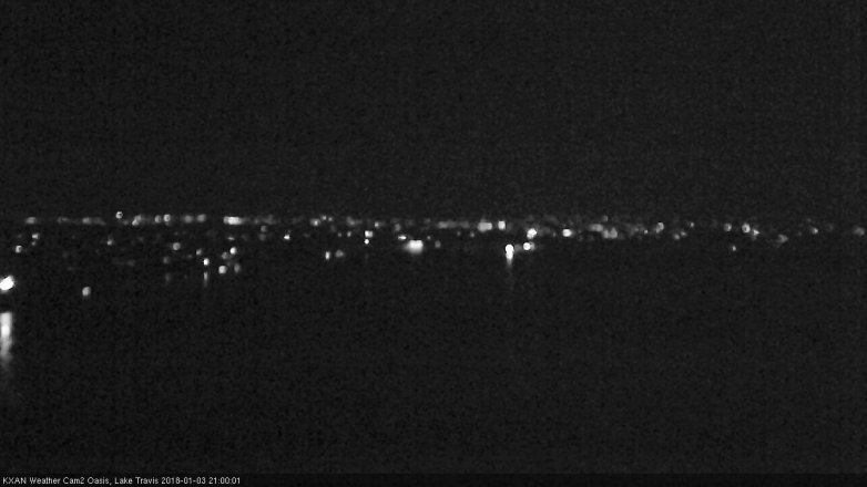 Lake Travis webcam, January 3, 2018 8:05 PM CT
