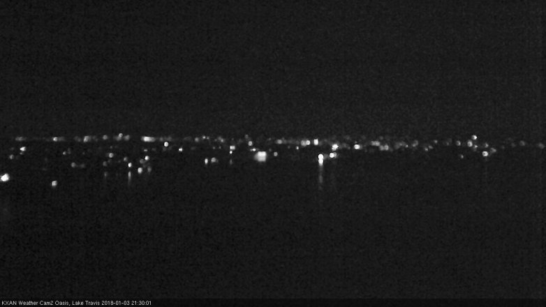 Lake Travis webcam, January 3, 2018 8:35 PM CT