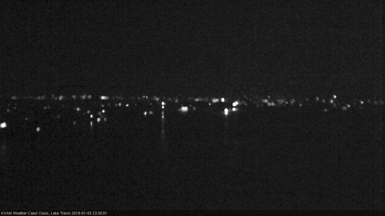Lake Travis webcam, January 3, 2018 10:50 PM CT